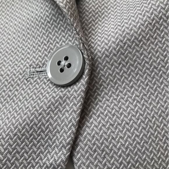 NWT White House black market gray herringbone suit jacket peplum blazer sz 2P - Picture 5 of 6